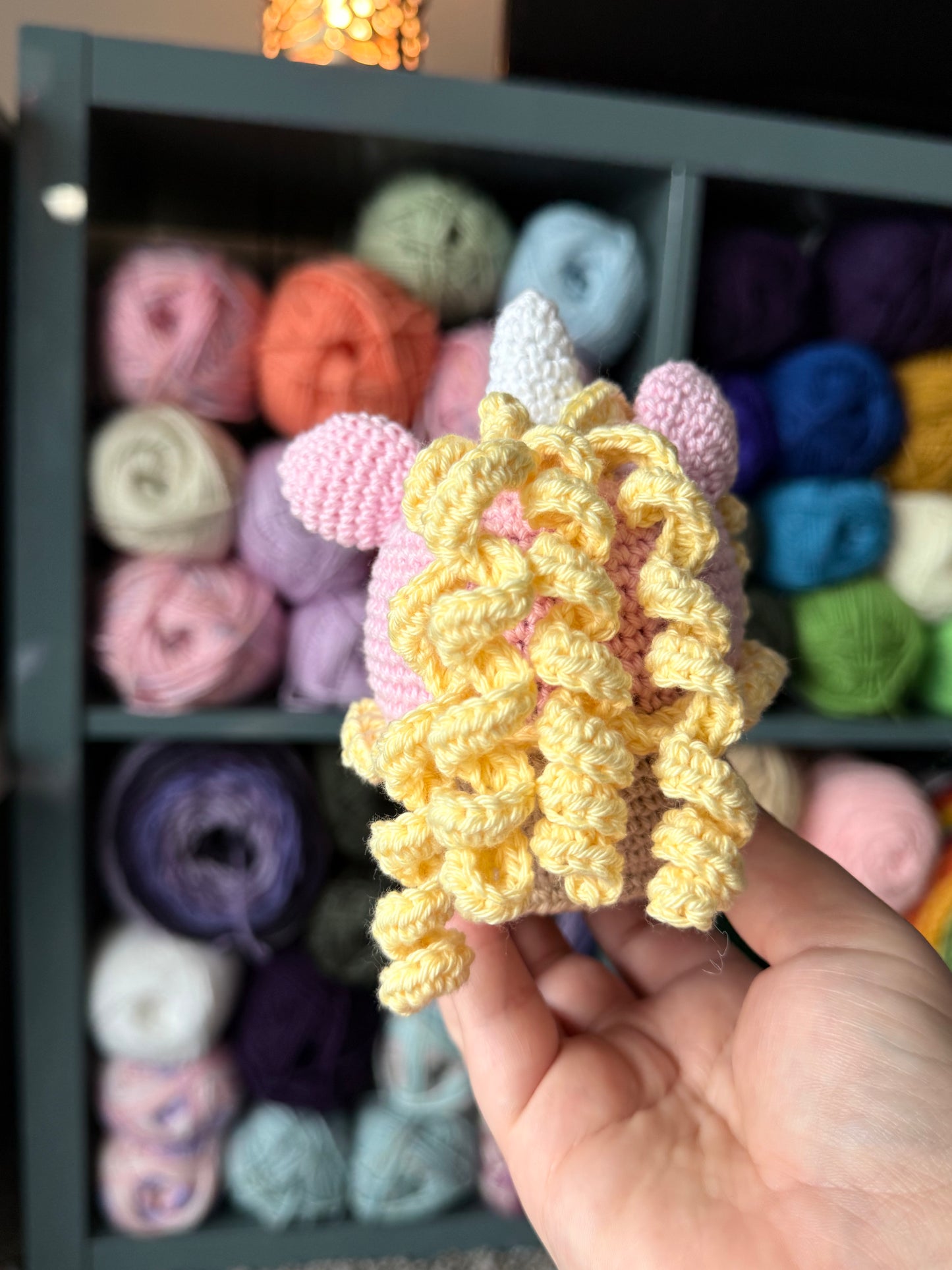 Crochet unicorn cupcakes