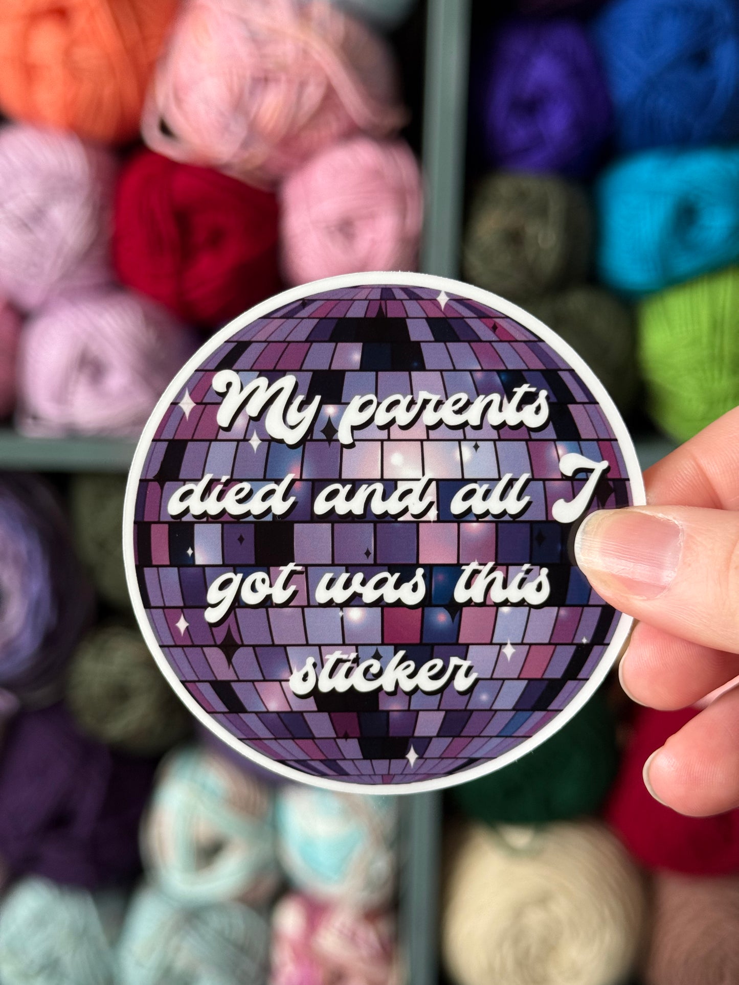 My parents died sticker