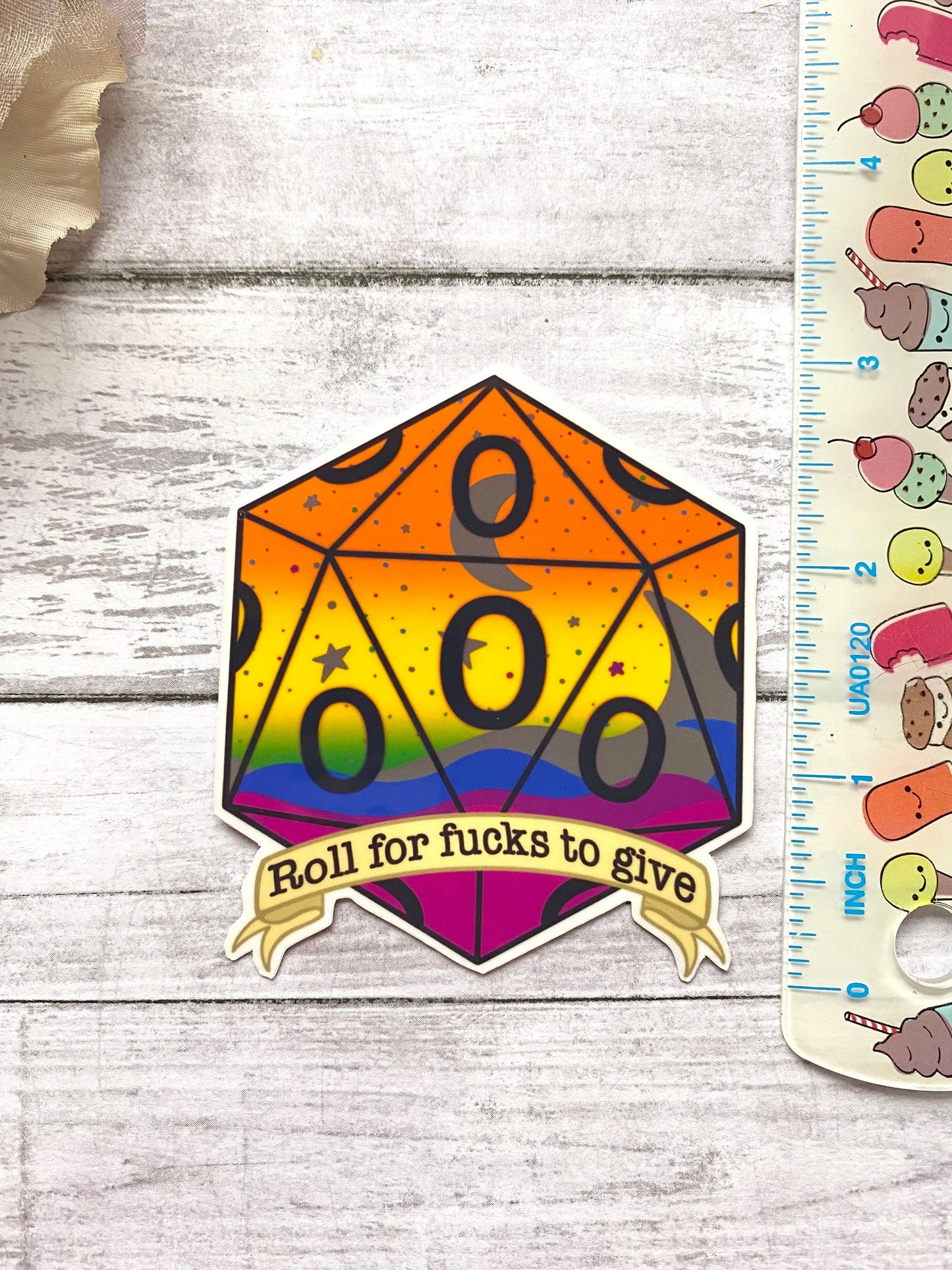 D20 Sticker – ‘Zero Fucks to Give’ Funny DnD Decal for Laptop, Tumbler, Notebook – Sarcastic Gamer Gift, Dungeon Master Stocking Stuffer