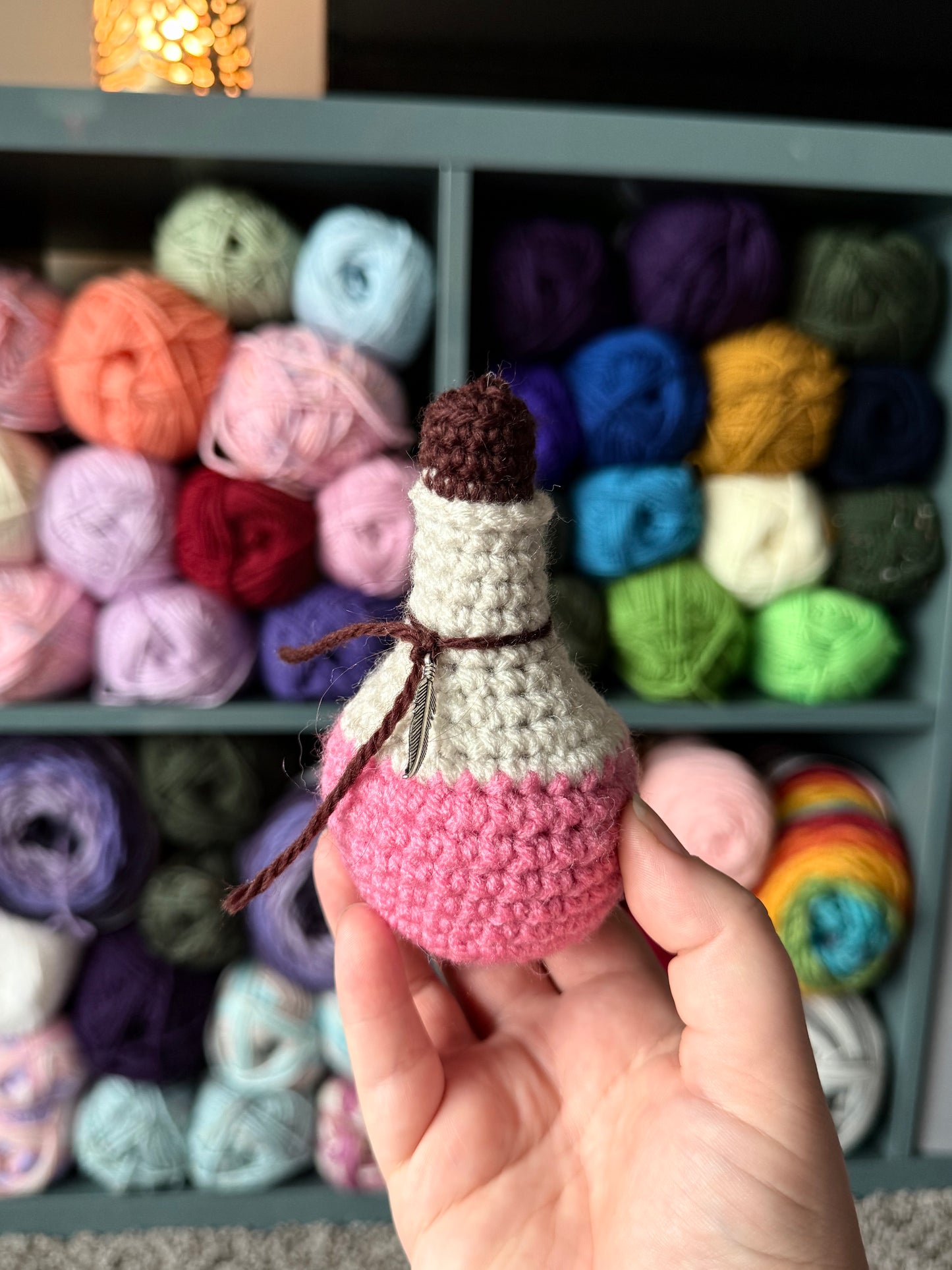 Tiny crochet potion bottles