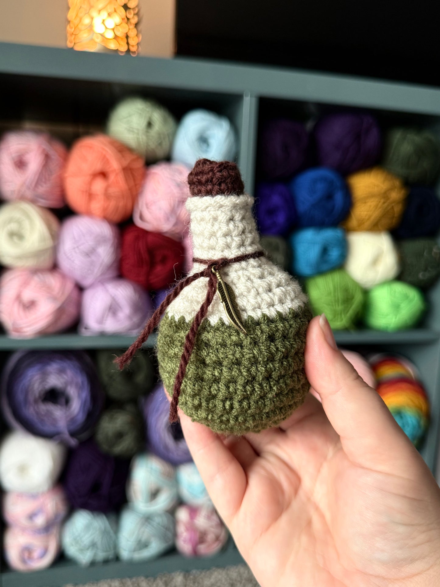 Tiny crochet potion bottles