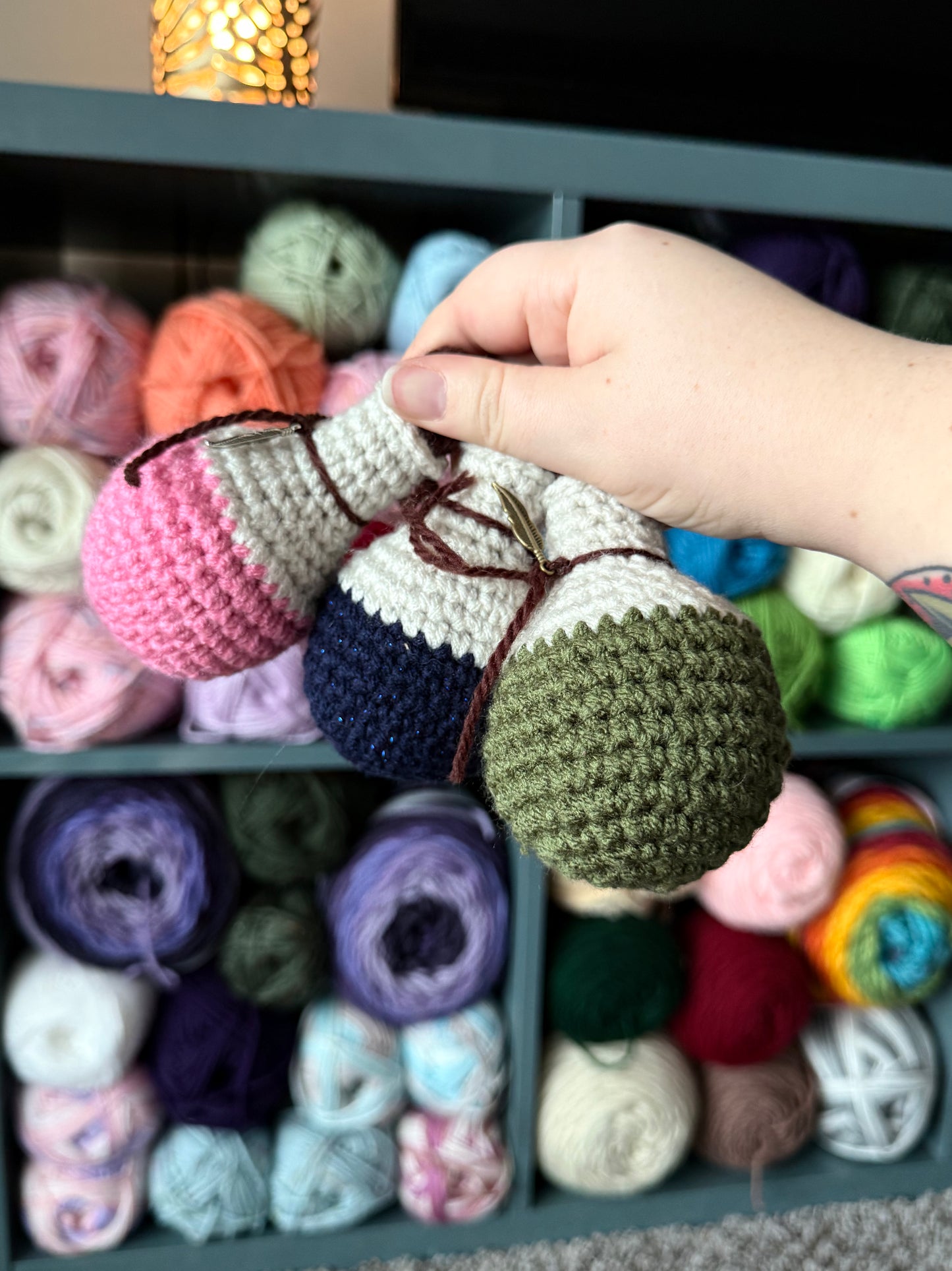 Tiny crochet potion bottles