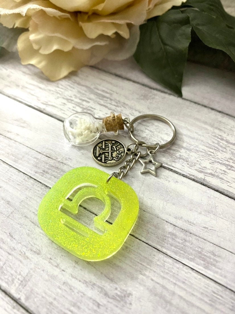 Libra keychain for wristlet, horoscope gifts for teens, purse charm, zodiac key ring, stocking stuffer for women, star sign gifts for bff