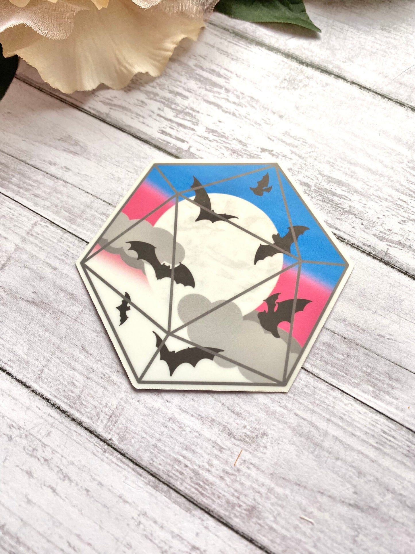 Trans pride decal for laptop, subtle pride sticker,