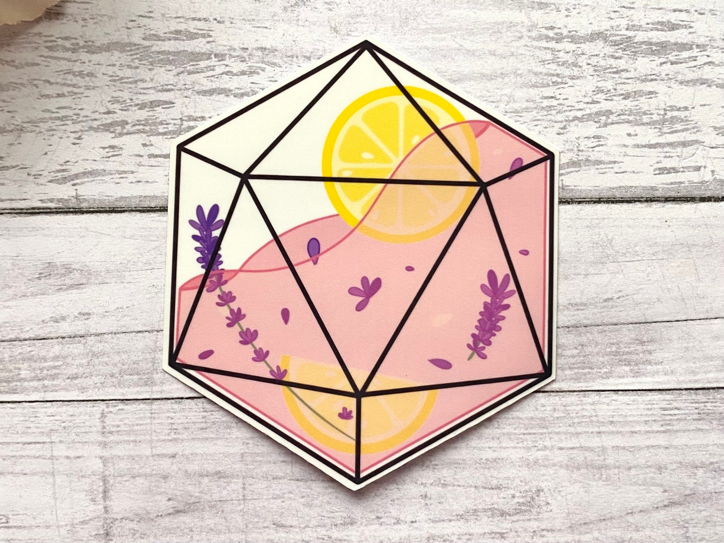 lavender lemonade d20 dice stickers for laptop, witchy gifts for women, cute stickers for water bottles, Easter basket stuffers for teenage