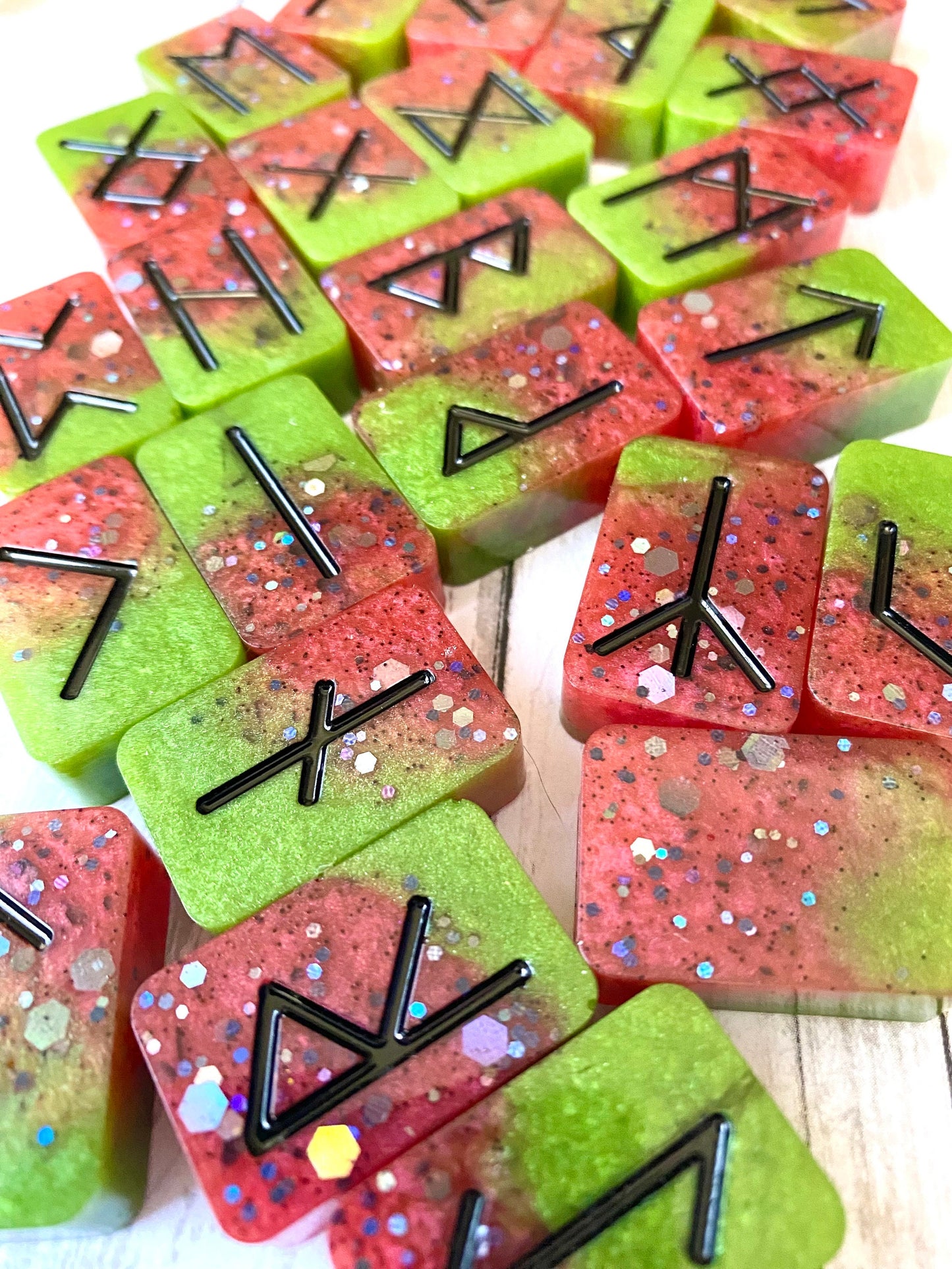 elder futhark rune stones, watermelon vibes, runes sets, tarot stuff, witchy gift for bff, nordic runes stone set, divination for witches