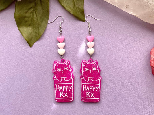 Cat pill earrings