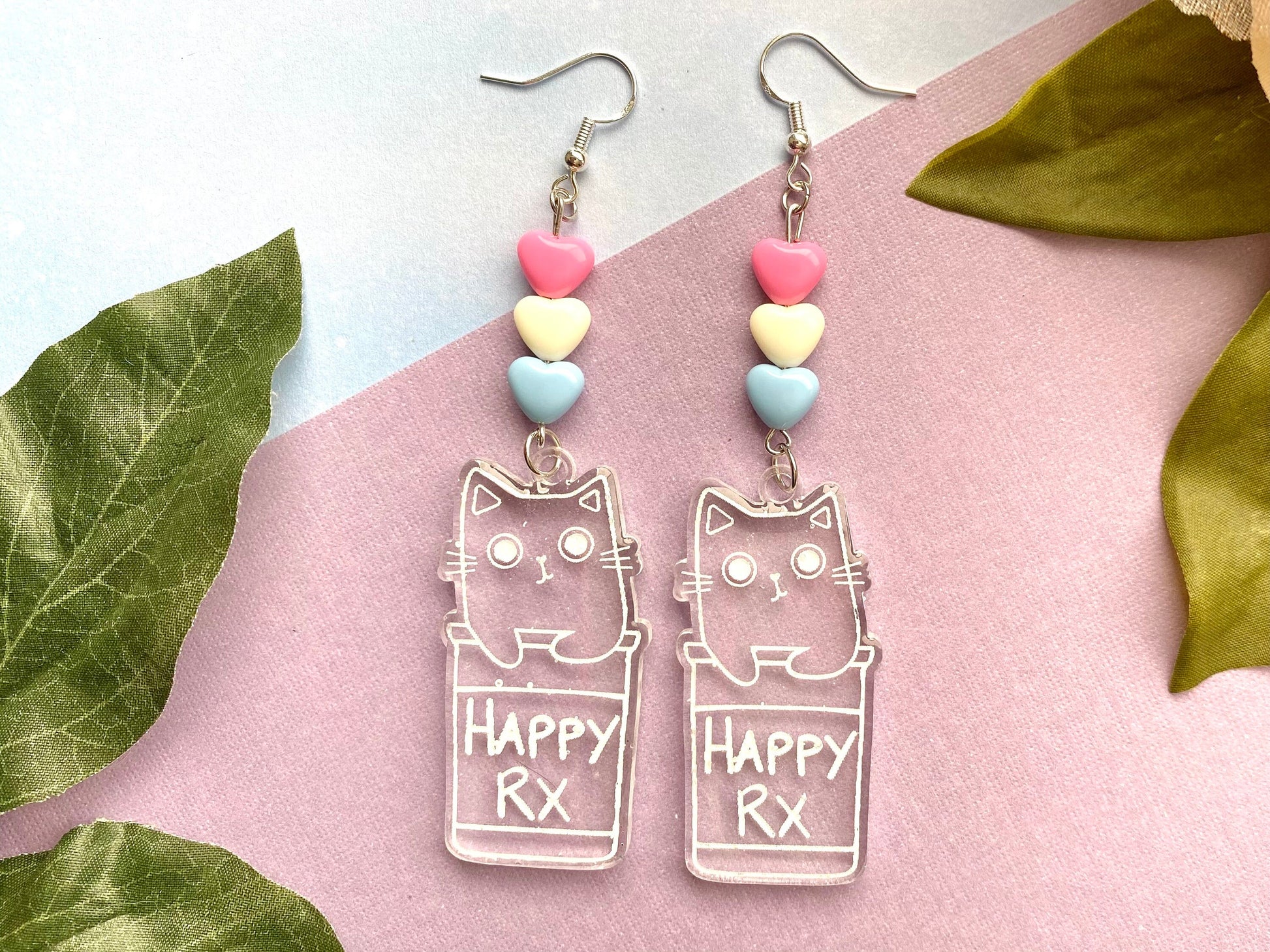 Cat pill earrings