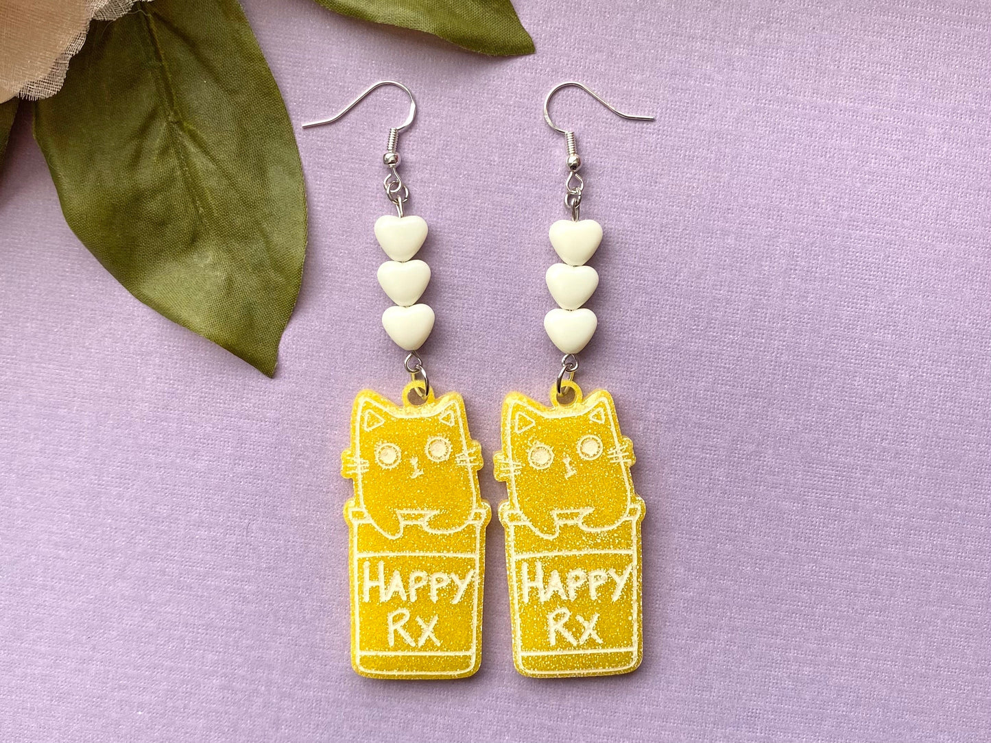 Cat pill earrings