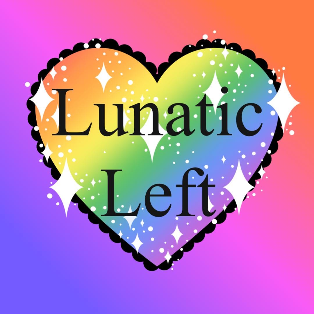 Lunatic left vinyl sticker, funny decal for laptop, political sticker, sarcastic stickers, adult stickers, liberal sticker for water bottle