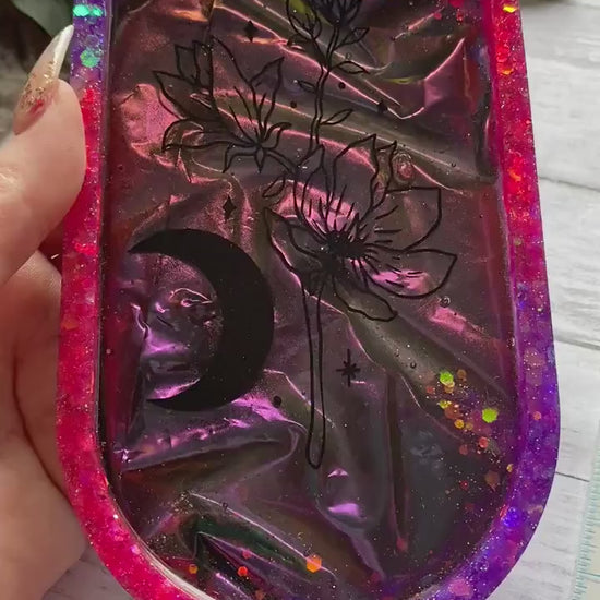 Floral moon tray